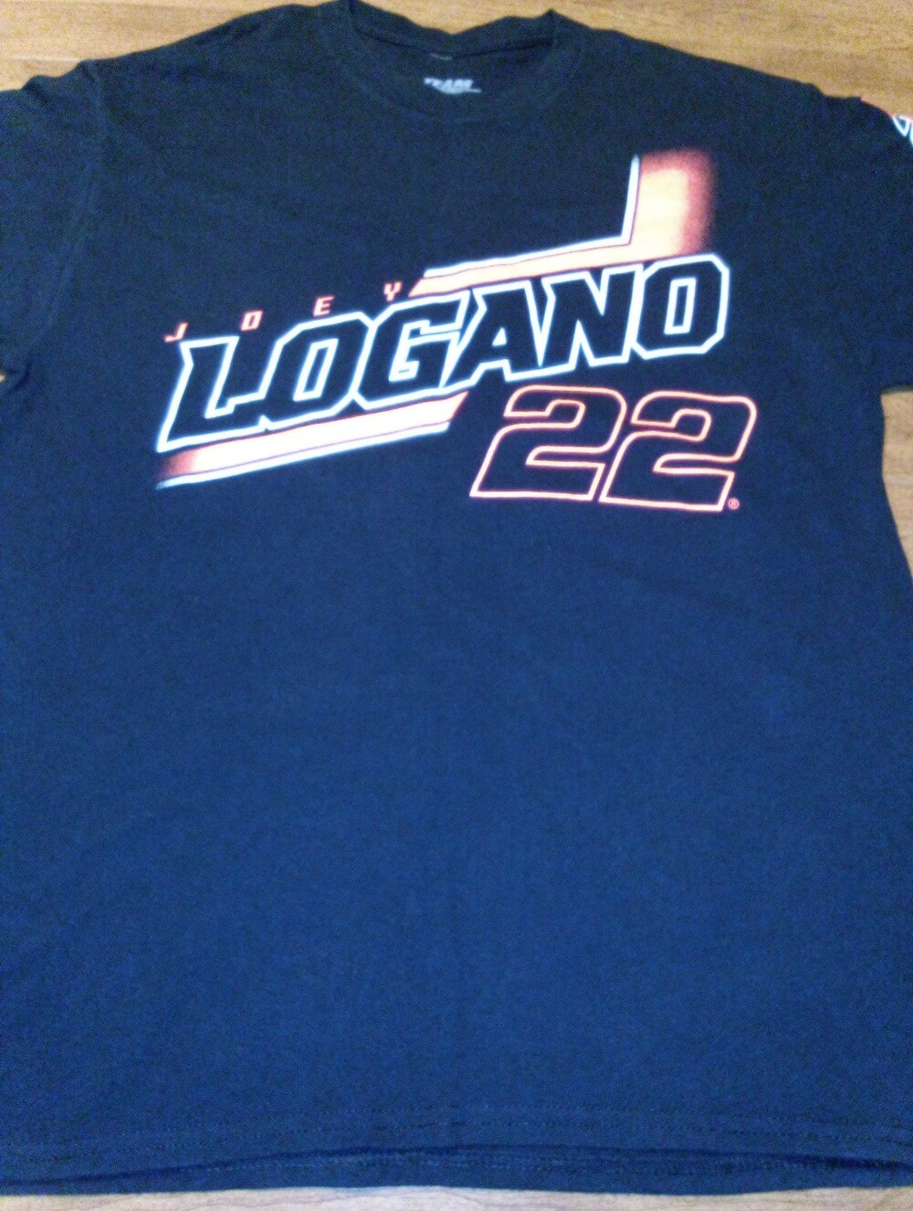 Joey Logano Team Penske #22 NASCAR Large Black Racing T-Shirt With F/B Design